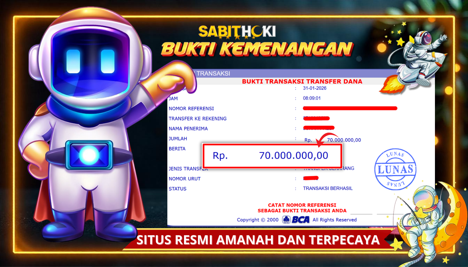 SELAMAT KEPADA MEMBER SETIA SABITHOKI BERHASIL JACKPOT DI PERMAINAN SPACEMAN